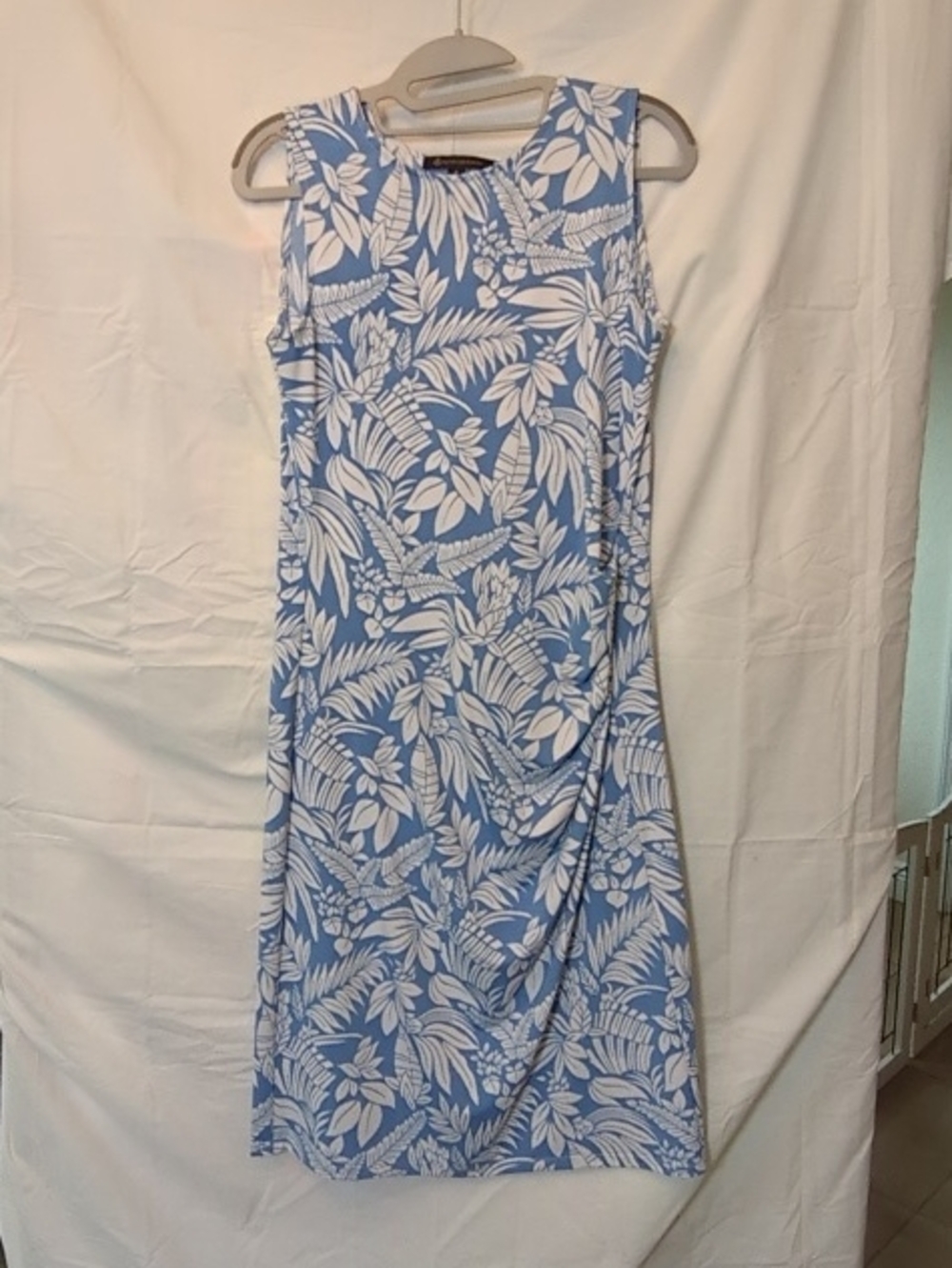 Brooks Brothers Blue and White Tropical Midi Dress